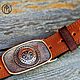  Leather belt with bronze buckle 'Agishjalm'. Straps. Leather product G.M.G.. Online shopping on My Livemaster.  Фото №2