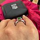 Кольцо малиновое с изумрудным фианитом из серебра 925 пробы. Кольца. MARIA GUSEVA Fashion Jewelry. Ярмарка Мастеров.  Фото №6
