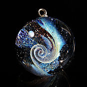 Украшения handmade. Livemaster - original item Pendant ball Gagarin 2. Galaxy Silver Glass Universe Necklace. Handmade.