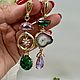 Серьги с камнями, асимметрия. Серьги классические. Elena Moonlight Jewelry. Интернет-магазин Ярмарка Мастеров.  Фото №2