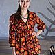 Summer women's boho tunic made of cotton, Khokhloma tunic with sleeves. Tunics. Lara (EnigmaStyle). My Livemaster. Фото №5