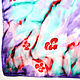 Платок батик из атласа 100% шелк "Утренние цветы". Платки. ШубаВа. Ярмарка Мастеров.  Фото №6