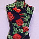 Viscose chiffon 'Bold rose' red (on a blue background. Fabric. Ya-shveya. Online shopping on My Livemaster.  Фото №2