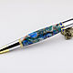 Aurora ballpoint pen with blue crystal in a wooden case. Handle. KullikovCraft. My Livemaster. Фото №6