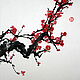 Китайская живопись Дикая слива(картина акварель  весна цветы красный, Картины, Москва,  Фото №1