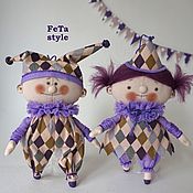 Куклы и игрушки handmade. Livemaster - original item Harlequin and Columbine Circus Petite dolls. Handmade.