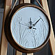 Часы с ботаническим барельефом в раме с подвесом из шпагата, Часы классические, Пушкино,  Фото №1