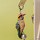 Asymmetric earrings with a bird ' Mirabella'. Earrings. Coffeelena. My Livemaster. Фото №6