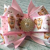 Работы для детей, handmade. Livemaster - original item Pink ribbon with kittens. Handmade.