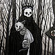 Блокнот А5 "Смерть с лисой" Ручная роспись. Блокноты. Лаборатория кожи 'White Rabbit'. Интернет-магазин Ярмарка Мастеров.  Фото №2