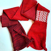 Аксессуары handmade. Livemaster - original item Knitted women`s Red Double Scarf. Handmade.