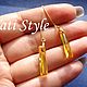 Серьги - продевки серебряные с фианитами ,,GOLDEN,,. Серьги-продевки. Tati Style. Ярмарка Мастеров.  Фото №6