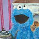  ' Tea party with Cookie Monster' oil painting. Pictures. Kartiny LanArt. My Livemaster. Фото №4