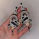 Новогодние белые серьги из сутажа с хрусталем. Серьги классические. Annka Soutache Украшения из сутажа. Ярмарка Мастеров.  Фото №4