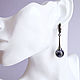Earrings with charoite, rare stone, maces, black accessories. Earrings. White Book. My Livemaster. Фото №6