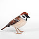 Воробей полевой - интерьерная игрушка. Мягкие игрушки. Art Chickadee. Ярмарка Мастеров.  Фото №4
