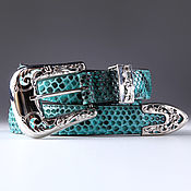 Аксессуары handmade. Livemaster - original item Python leather belt, width 3,3 cm IMP3115S. Handmade.