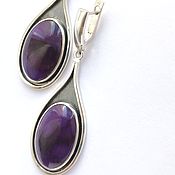 Украшения handmade. Livemaster - original item Purple velvet sugilite earrings, silver. Handmade.