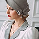 Order Velour women's hat 'Coquette grey'. Novozhilova Hats. Livemaster. . Hats1 Фото №3