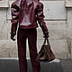 Бомбер бордо из натуральной кожи burgundy. Бомберы. YANA KRAFT BRAND. Ярмарка Мастеров.  Фото №4