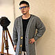 Men's long knitted cardigan. Mens outerwear. SHAPAR - knitting clothes. My Livemaster. Фото №4