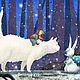Девочка и Белая кошка. Новый год . авторский принт или постер, Картины, Москва,  Фото №1