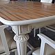 Elegant dining table with white turned legs. Noble countertop veneer olive curved bottom drawer side carving hand work, give the table elegance, simplicity and sophistication.