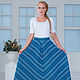 Order Warm skirt with pockets 'herringbone' blue. Slavyanskie uzory. Livemaster. . Skirts Фото №3