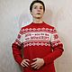 Sweater with jacquard pattern, Mens sweaters, Novozybkov,  Фото №1