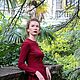 Длинные серьги "Розы" марсала, подарок жене. Серьги классические. Александра Сухарева. Ярмарка Мастеров.  Фото №6