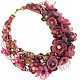 Order Dawn Burgundy Valley, Choker, Natural stones, handmade Flowers. ms. Decorator. Livemaster. . Necklace Фото №3