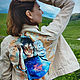 Джинсовая куртка с рисунком космической девушки. Куртки. Евгения Савинова. Ярмарка Мастеров.  Фото №5