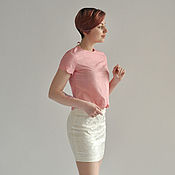 Одежда handmade. Livemaster - original item White pencil skirt cotton-jacquard. Handmade.