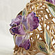 The Bell `Iris`. Height 20 cm. Braided ceramic and ceramic flowers Elena Zaichenko
