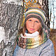 Set knitted women's 'White Birch' beanie hat Snood, Headwear Sets, Moscow,  Фото №1