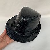 Аксессуары handmade. Livemaster - original item The hat is made of genuine crocodile leather, black color!. Handmade.