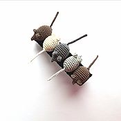 Earrings knitted coffee with milk