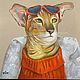 Заказать Картина маслом 40:40 см. Cat in Red. Елена Лебедева. Ярмарка Мастеров. . Картины Фото №3