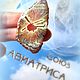 The brooch is painted on the rock 'the Helicopter, the Sun' Golden, Brooches, Moscow,  Фото №1