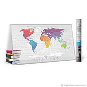 Дизайн и реклама handmade. Livemaster - original item Scratch world map Travel Map Air World. Handmade.