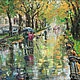 Painting in the rain oil Painting Autumn Park Rain in the city, Pictures, Ekaterinburg,  Фото №1