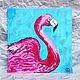 Картина "Твори. Фламинго". Холст. Акрил. 30*30 см, Картины, Санкт-Петербург,  Фото №1