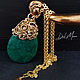 Large pendant on a chain with green agate stone ' Spring'. Pendant. Del-moro. My Livemaster. Фото №6