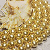 Материалы для творчества handmade. Livemaster - original item Majorcan Pearl 8mm Gold Wheat Beads Textured. Handmade.