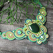 Кулон Подвеска из полимерной глины Волшебная зелень