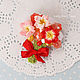 Brooch 'Bouquet of flowers' (red), Brooches, Mostovskoi,  Фото №1