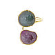 Quartz ring, gold ring with two stones, mint lilac. Rings. Irina Moro. My Livemaster. Фото №6