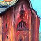 La pintura con la iglesia pastel sobre papel de lija en el viejo roja de la iglesia. Pictures. paintmart (oikos). Интернет-магазин Ярмарка Мастеров.  Фото №2