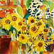 Two large paintings with sunflowers. Pictures. Lidiamama. My Livemaster. Фото №4
