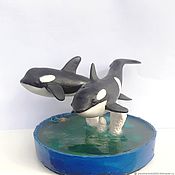 Для дома и интерьера handmade. Livemaster - original item Figurine of killer whale figurines made of polymer clay (handmade, dolphins). Handmade.
